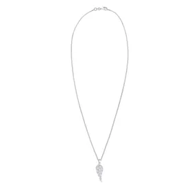 Elli Halskette Damen Flügel Anhänger Boho mit Kristalle Weiß Silber