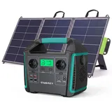 Tragbare Powerstation 725,76Wh Ladegerät mit 100W Solarpanel,1000W(1500W Spitze) Power Station Solargenerator Heim-Notstromversorgung