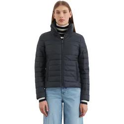 Outdoorjacke MARC O'POLO "mit recycelten Materialien", Damen, Gr. 38, blau (deep night blau), Obermaterial: 100% Polyamid; Füllung: 100% Nicht verfügbar; Futter: 100% Nicht verfügbar, unifarben, casual, tailliert, Langarm, Jacken