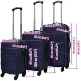 vidaXL Koffer 4-Rollen klein 30 cm / 20 l blau