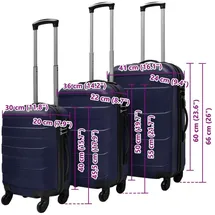vidaXL Koffer 4-Rollen klein 30 cm / 20 l blau