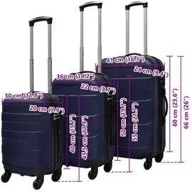 vidaXL Koffer 4-Rollen klein 30 cm / 20 l blau