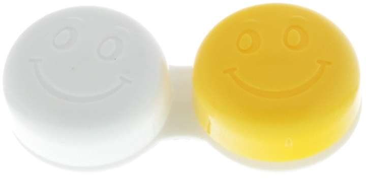 Kontaktlinsenbehälter Smiley gelb