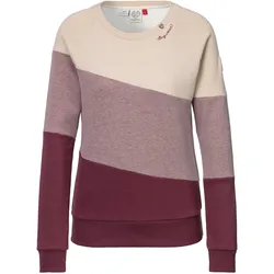 Sweater RAGWEAR "JOHANKA BLOCK", Damen, Gr. XL (42), lila (mauve), Sweatware, Obermaterial: 65% Baumwolle, 35% Polyester, colorblocking, kontrastfarbene Details, mehrfarbig, casual, regular fit, Rundhals, Langarm Raglanärmel Rippbündchen, Sweatshirts, Crew Neck im Color-Blocking Design