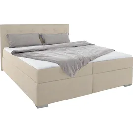 Home Affaire Boxbett HOME AFFAIRE "Tynan", beige (beige, creme), B:194cm L:210cm, Komplettbetten, Boxspringbett, wahlweise mit Bettkasten, in H2, H3 & H4 erhältilich