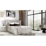 Polsterbett ZOJA – 180x200, Ecru + GRATIS Matratzenauflage - Beige