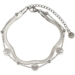 Edelstahlarmband FIRETTI "Schmuck Geschenk Edelstahl Armschmuck Armkette Baum des Lebens", silber (silberfarben), Armbänder, Damen, Edelstahl, Made in Germany