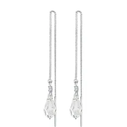 Elli Elli Ohrringe Kristall Tropfen Elegante Durchzieher 925 Silber   Damen 