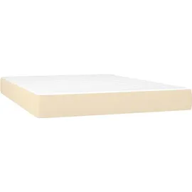 vidaXL Boxspringbett mit Matratze & LED Creme 140x200 cm Stoff