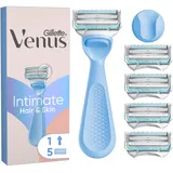 Gillette Venus Intimate Rasierer + 5 Ersatzklingen