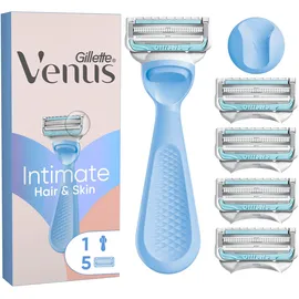 Gillette Venus Intimate Rasierer + 5 Ersatzklingen
