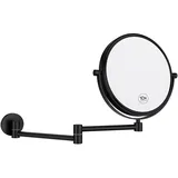 Nicesail Wand Kosmetikspiegel 10fach Vergrößerungsspiegel Schwarz für Bad Schminkspiegel Ausziehbar Rasierspiegel mit Vergrößerung Wandmontage,Durchmesser 20cm