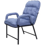 MCW Esszimmerstuhl MCW-K40, Stuhl Polsterstuhl, 160kg belastbar Rückenlehne verstellbar Metall ~ Stoff/Textil blau