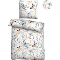 Biberna Bettwäsche Tencel 0474494 Schmetterlinge, 1x 135x200 cm +