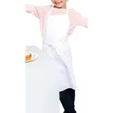 freitex Kinderschürze und/oder Kochmütze zum Kochen, Backen und Basteln. Einzeln oder im Set (Set mit Schürze und Mütze, Weiss) - Set mit Schürze und Mütze