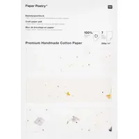 Rico Design Designpapier Bastelblock handgeschöpftes Baumwollpapier 7 Bogen weiß