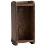Woodkings Ziegelform hängend Dekokiste Aufbewahrungsbox Backsteinform Altholz rustikal mit Metallbeschlägen Holzbox Wandboard Shabby Holzkiste Geschenkidee Regal Gewürzregal