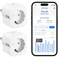 Meross Smart Steckdose mit Strommessung 16A, Bluetooth WLAN Steckdose
