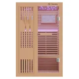 Dewello MINTO 120x120 Kabine aus Hemlock Tannenholz mit 3,5 kW Ofen
