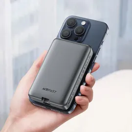 ACEFAST M10 Magnetische Powerbank 2x Usb-c Pd 30W 15W induktivem Laden USB-C-Kabel - Schwarz