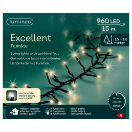 Kaemingk LED-Lichterkette 15 m schwarz warmweiß