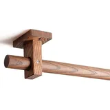 Yi Chen Modern Gardinenstangen Aus Holz Mit 2 Halterungen, Schwerlast Aus Holz Kurz Gardinenstangen 29mm Durchmesser Einzel Vorhangstange Für Wohnkultur, Ohne Ring-B-120CM
