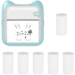 Mini Tasche Foto Drucker Tragbare Thermo Druck Maschine 190dpi Drahtlose BT Verbindung für BL-1 blau