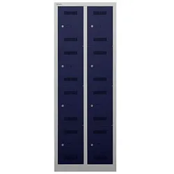 BISLEY Schließfachschrank MonoBloc ML06D4 lichtgrau, oxfordblau ML06D4505, 8 Schließfächer 61,0 x 50,0 x 170,0 cm