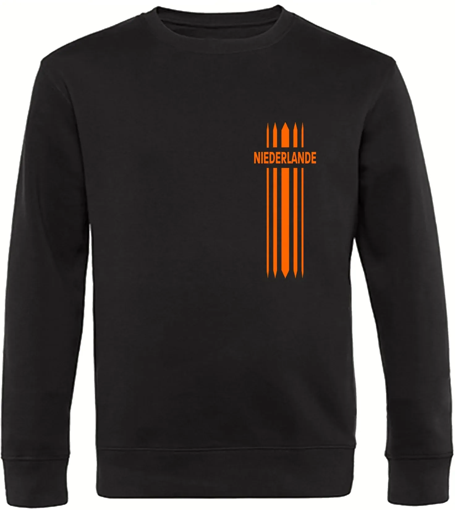 multifanshop® Sweatshirt  - Niederlande - Streifen - Druck orange