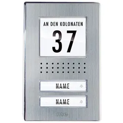 m-e modern-electronics ADV-120.1 EG Tuersprechanlage Kabelgebunden Außeneinheit 2 Familienhaus Edel, Edelstahl