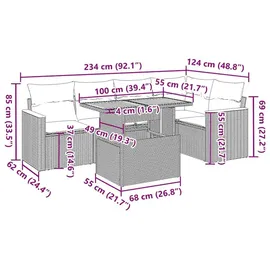 vidaXL Garten-Lounge-Set 6-tlg. beige