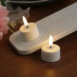 LED Mini Teelichter - 2 wiederaufladbare LED Teelichter mit Ladestation - Timer ...