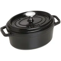 Staub Cocotte aus Gusseisen, oval, 1 qt – mattes Schwarz, hergestellt in Frankreich