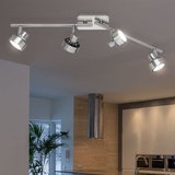 WOFI Spotleiste Deckenleuchte Deckenlampe Wohnzimmer leuchte bewegliche Spots 3 Stufen Dimmer, Metall, LED, LxBxH 61x14x8, Wofi 7288.04.54.6000