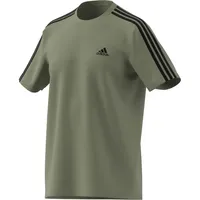 Adidas Essentials Single Jersey 3-Streifen T-Shirt Tent Green XS