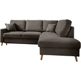 P & B Ecksofa, Braun, Textil Buche, massiv, Struktur, 4-Sitzer, Füllung: Schaumstoff, Ottomane rechts, L-Form, 230x200 cm, Made in EU, Liegefunktion, Schlafen auf Sitzhöhe Wohnzimmer, Sofas , Couches, Wohnlandschaften, Ecksofas