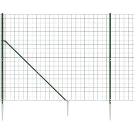 vidaXL Maschendrahtzaun mit Bodenhülsen 1,8 x 25 m Grün