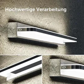 doporro LED Badlampe Spiegellampe 4000K Badezimmer Lampe led Wandleuchte Chrom 14W SparkLuxe