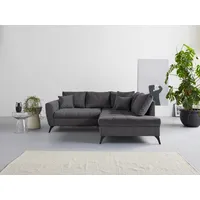 Inosign Ecksofa »Lörby L-Form«, auch mit Aqua clean-Bezug, feine Steppung im Sitzbereich, lose Kissen grau