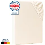 AM Qualitätsmatratzen Spannbettlaken Jersey 105 x 190 cm creme