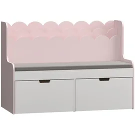 [en.casa] Kindersitzbank mit Regal Vestnes 100 x 45 x 70 cm Holzart: nicht angegeben Farbe: Cotton Candy/Weiß
