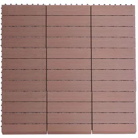 Mendler WPC Bodenfliese Rhone braun 30 x 30 cm 11 St.