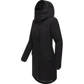 Ragwear Damen atmungsaktiver langer Wintermantel in Wollmantel-Optik warme Winterjacke Jannisa Coat YOUMODO Black Gr. 5XL - 5XL
