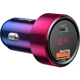 Baseus Magic Car Charger USB + USB-C QC 4.0 PD 45W (Red+Blue)