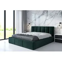 Mebloland Polsterbett LISI mit Matratze und Bettkasten. - 140x200