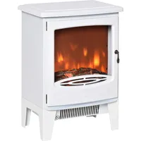 Homcom LED Elektrokamin Standkamin mit Flammeneffekt 900/1800W Metall ABS-Kunststoff