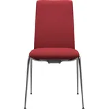 Polsterstuhl STRESSLESS "Laurel", rot (berry rot dinamica, chrom glänzend), B:57cm H:92cm T:59cm, Microfaser DINAMICA (88% Polyester, 12% Polyurethan), Stühle, Polsterstuhl Esszimmerstuhl 4-Fuß-Stuhl, Low Back, Größe M, mit Beinen aus Stahl in Chrom glänzend