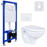 Belvit Wand-WC mit WC-Sitz Weiß