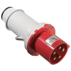 CEE-Stecker 400V/63A, rot mit Schraubanschlüssen 400V/63A/5polig/6h, IP67