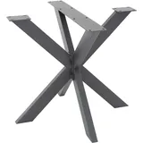 ML-Design Tischgestell Spider 85x71x85 cm, Anthrazit, Kreuzgestell Kreuz X-Design Tischfüße Möbelfüße, Schwerlast Tischkufen Stahl, Metall